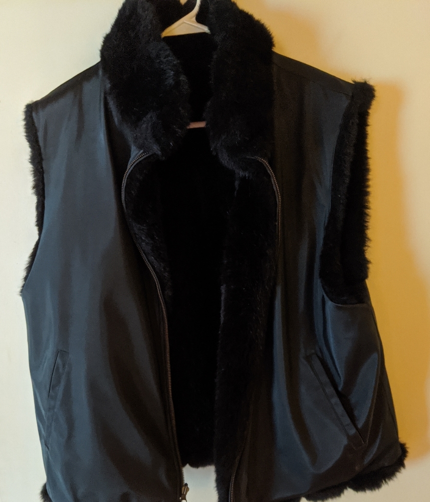 Coaco Reversible Faux Black Mink Vest